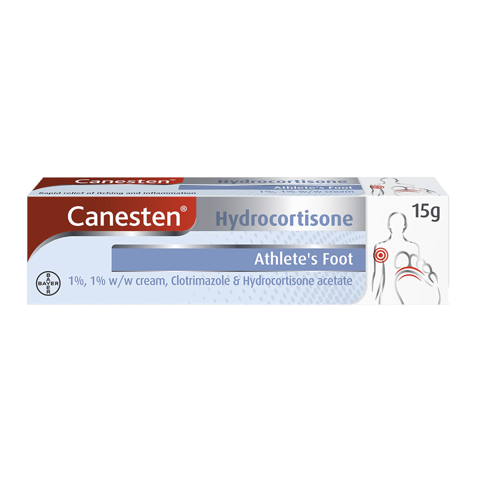 Canesten Hydrocortisone Athlete's Foot Sweat Rash Relief Cream 15g eBay